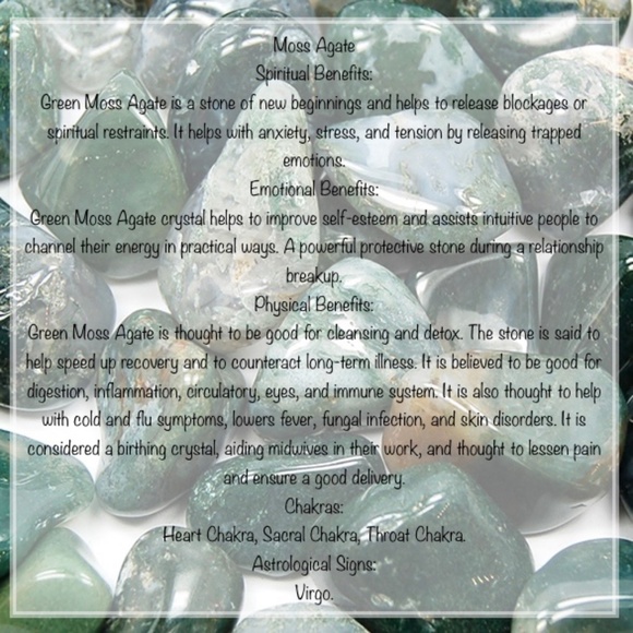 Silver Hoop Dangle Earrings with Green Moss Agate - Picture 5 of 6